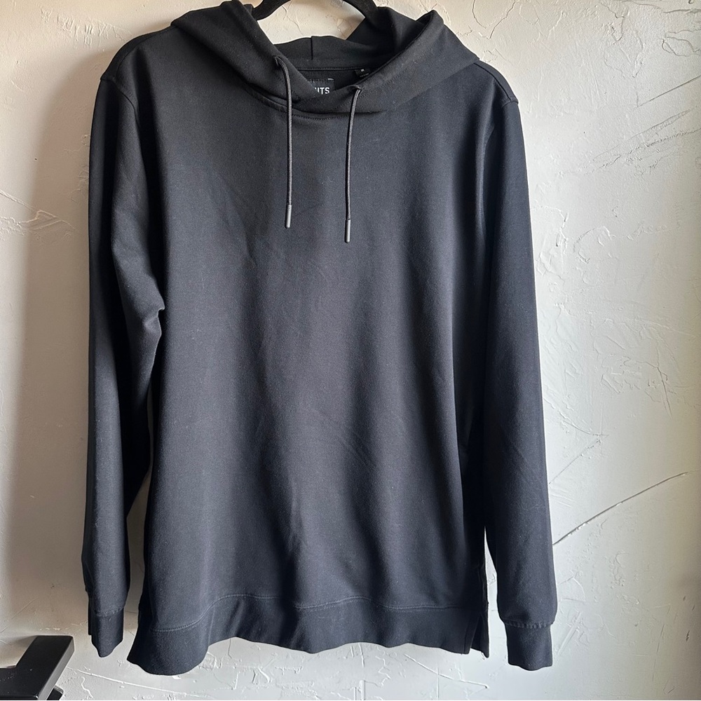 CUTS Black‎ Hoodie Split Hem Minimalist Athleisure Clean Streetwear Essential M